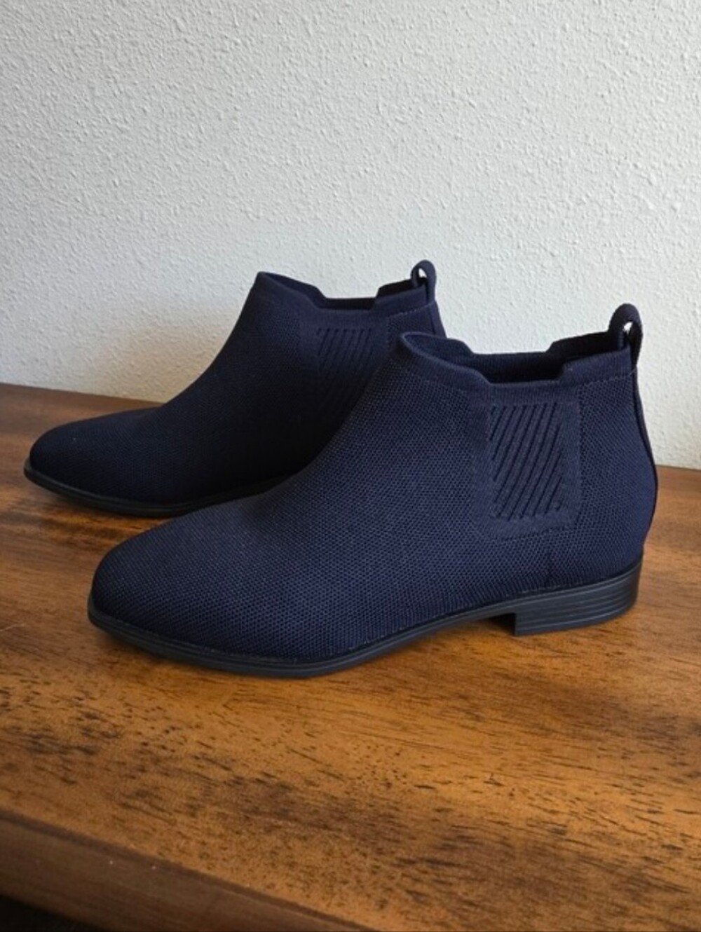 VIVAIA Ryan Pro Chelsea Ankle Boots Womens Navy Blue Square Toe Pull On Size 39